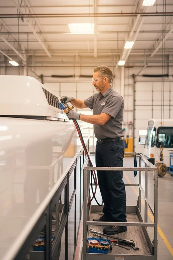Bus AC maintenance technician in Tampa